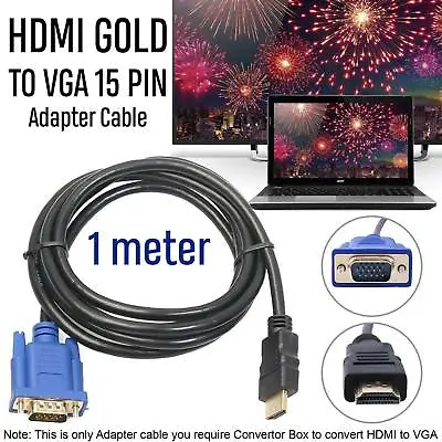 £4.04 • Buy HDMI HD Converter Lead VGA To Male Cable Adapter Laptop Monitor 1080P