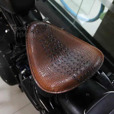 Motorcycle Alligator Large Solo Seat For Harley Softail Chopper Bobber Kawasaki • $79.69