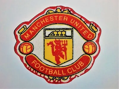 Manchester United FC Football Club Upcycled Cotton Iron On Crest Badge Patch • £3