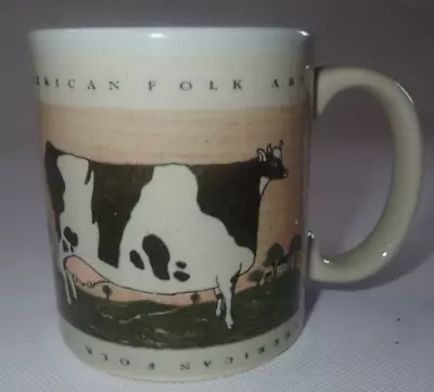 Vintage Warren Kimble Otagiri Coffee Tea Mug American Folk Art Fat Cow Japan • $14.99