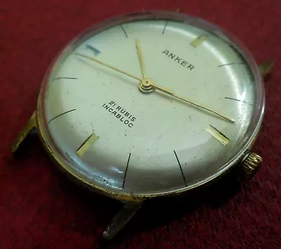 Vintage 1960s ANKER 21 Jewels German Watch Running Wristwatch • $13.50