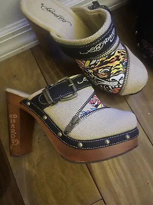 Ed Hardy Women’s Darnell Colorful Clog/Shoe Natural Size 7M-Rare & Hard To Find • $89.95