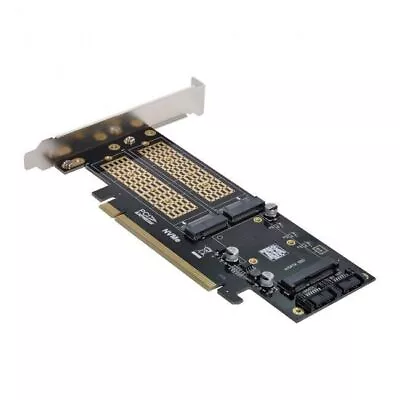 PCI Express PCI-E 3.0 & Dual SATA To NGFF NVME MSATA M-Key B/M-key SSD Adapter • $15.99