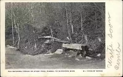 Horse Watering Trough Road Russell To Blandford MA Massachusetts Postcard • $7.05