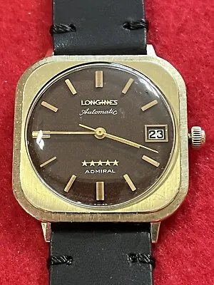 Vintage 1960's Men's Longines 17j Automatic 5-Star Admiral Wristwatch-Runs Great • $259.95