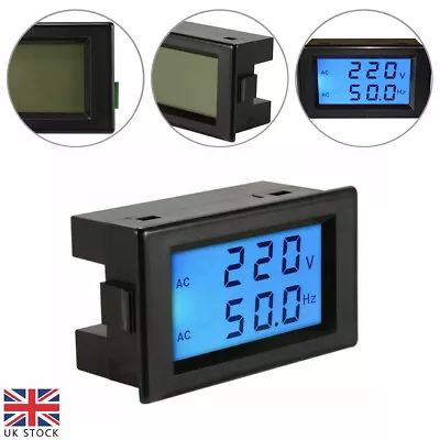 AC LCD Digital Volt Frequency Power Voltage Meter Monitor Voltmeter Ammeter 300V • £11.17