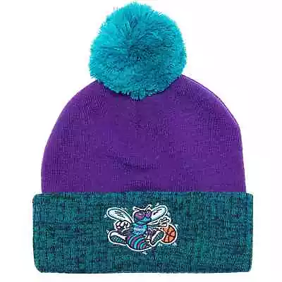 Men's Mitchell & Ness NBA Charlotte Hornets Two Tone Pom Beanie - OSFA • $24.95