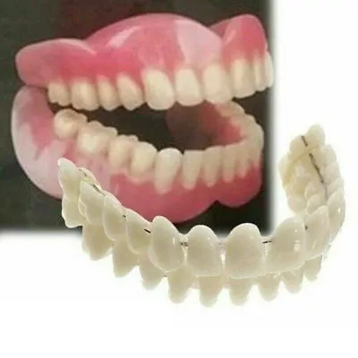Smile Snap On False Teeth Upper + Lower Dental Veneers Dentures Tooth Covers Hot • $13.15