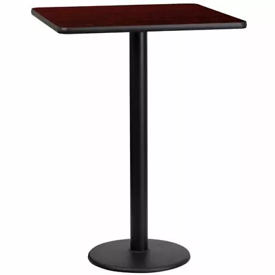 Flash Furniture 24  Square Restarant Bar Table In Black And Mahogany • $182.99