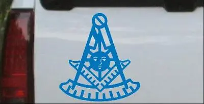 Masonic Past Master Car Or Truck Window Laptop Decal Sticker Sky Blue 3X2.8 • $4.99