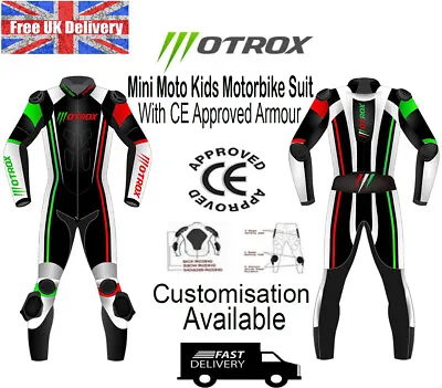 Motrox Kids & Adults Motorbike Motorcycle Mini Moto Leather Suit With CE Armors • $213.28