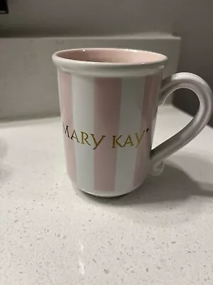 Mary Kay Pink White Stripe Mug Kitchenware Memorabilia Drinkware Vtg Cosmetics • $14.95