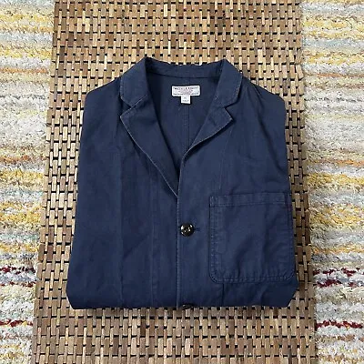 Wallace & Barnes J.CREW Button Down Chore Jacket Coat Blue Men’s Medium M • $104.95