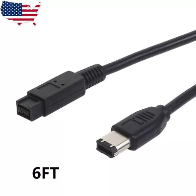 FireWire 800 IEEE1394 9 Pin Male To 400 IEEE1394b 6Pin Male DV Adapter Cable 6Ft • $9.80