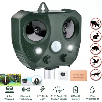 Upgraded Solar Ultrasonic Animal Repellent Dog Cat Skunk Deer Raccoon For Garden • $23.98
