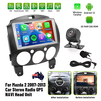For Mazda 2 2007-13 Carplay 32G Android 12 Car Stereo Radio GPS NAVI Head AU • $148