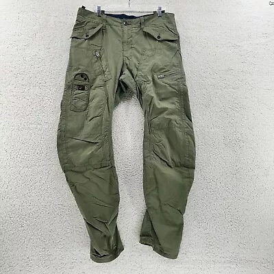 G-Star Mens 36x34 Aero Powel 3D Loose Tapered Raw Denim Army Green Tactical Pant • $88.99