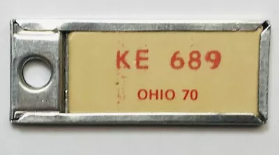 Vintage DAV License Plate Keychain 1970 Ohio KE 689 • $6.99