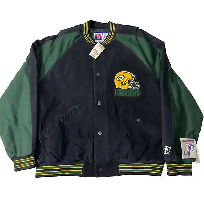 Vintage 90s Logo Athletic Green Bay Packers Varsity Jacket Size XL NWT • $149.95