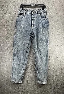 VTG 80's LEE Sz 16 Women’s Acid Wash High Waist Tapered Mom Jeans Made In USA A1 • £18.81