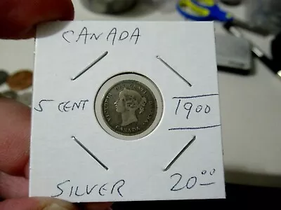 1900 Antique Canada Silver Coin 5 Cents Queen Victoria • $24.99