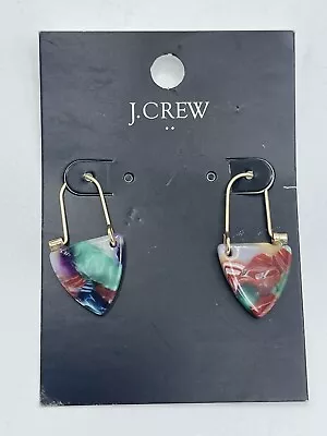 J Crew Multi Color Marbled Acrylic Dangle Drop Earrings New • $14