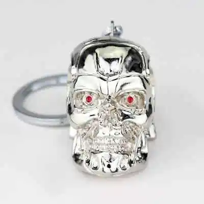 £7.99 • Buy Metal Terminator Skull Head Keyring Premium Quality Heavy Skull Keychain Gift UK