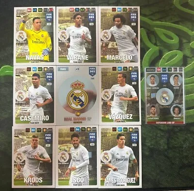 Rm Panini Adrenalyn Xl Fifa 365 2017 Team Set Of 10 Real Madrid Cards • £3.95
