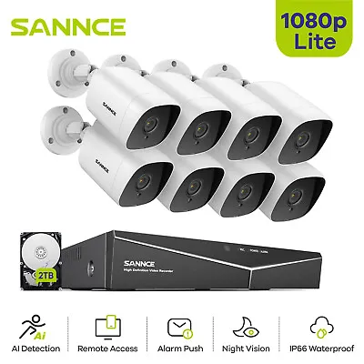 SANNCE 4CH 8CH 1080P Lite DVR 2MP Video CCTV Security Camera System EXIR Outdoor • $216.99