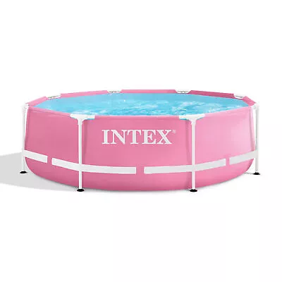 Intex 28290EH 8ft X 30in Round Metal Frame Above Ground Swimming Pool Pink • $109.69