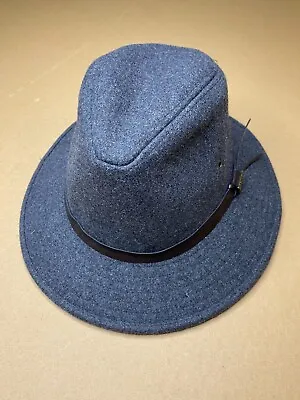 Woolrich Gray Fedora Hat Wool Blend Outback Vtg Hats Size XL • $18.74