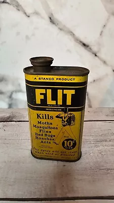 Vintage Flit Bug Spray Empty Tin Can - 1934 Patent • $60