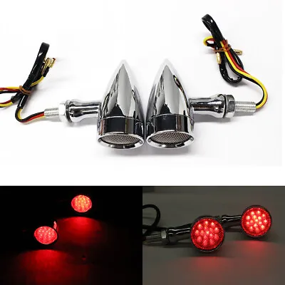 For Suzuki Savage 650 Boulevard S40 Bobber 2x LED Turn Signals Bullet Red Lights • $21.58