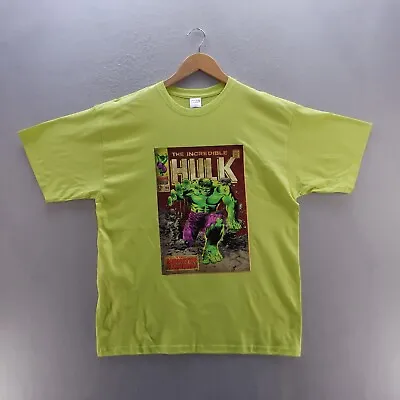 MARVEL T Shirt XL Green Graphic Print The Incredible Hulk Comic Short Sleeve • £8.99