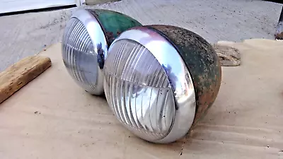 $450 • Buy 1937 1938 1939 Chevy Truck HEADLIGHT ASSEMBLIES Original GM GUIDE TILTRAY Pair