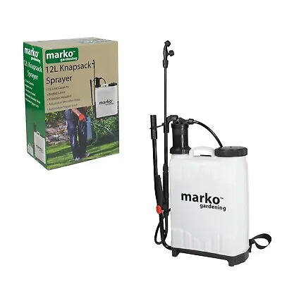 12l Large Knapsack Pressure Sprayer Garden Manual Hand Pump Weed Chemical Spray • £18.99