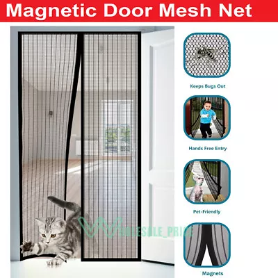 Puerta Magnetica Con Mosquitero Cortina De Malla Window Screen Mesh Door 42 X82  • $13.39