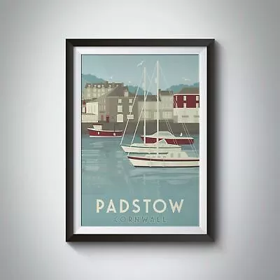 Padstow Cornwall Travel Poster - Framed - Vintage - Bucket List Prints • £260