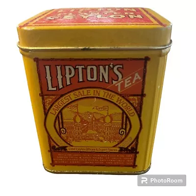 Vintage Lipton’s Tea Tin Planter Ceylon Bristolware 1990s • $8.99