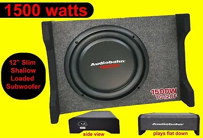 AUDIOBAHN 12  1500W Car Truck Shallow Slim Loaded Subwoofer Boom Box FAST SHIP • $234.09