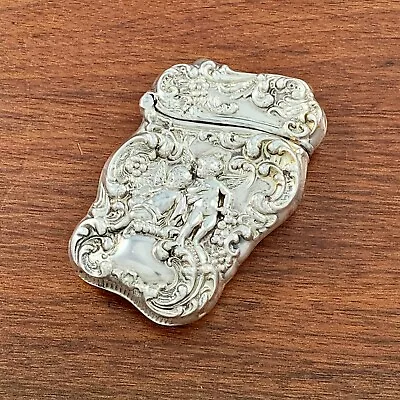 $289.50 • Buy Unger Bros Repousse Sterling Silver Rococo Match Safe Case Cherubs In Garden 