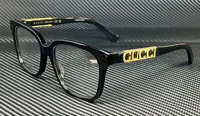 GUCCI GG1192O 004 Black Gold Women's 53 Mm Small Eyeglasses • $251.10