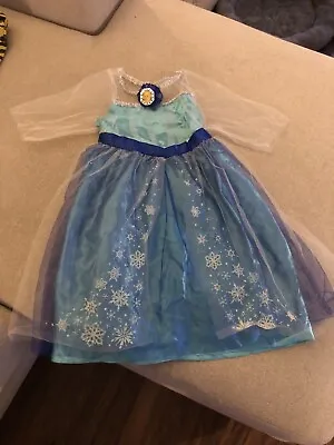 Disney Jakks Elsa FROZEN Girls Size 4-6X Dress Snow Queen Gown Costume Play • $13.99