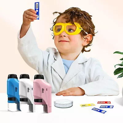$10.66 • Buy Kids Handheld Portable Microscope 60-120x Pocket Microscope With LED Light Toy