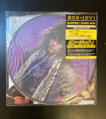 BON JOVI Slippery When Wet  LP 1986 JAPAN PICTURE DISC Ratt POISON Motley Crue • $55