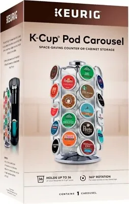 KEURIG® K-Cup® Pod 360°rotation Carousel 36ct. - Metal W/Chrome Finish - NIB • $14.95