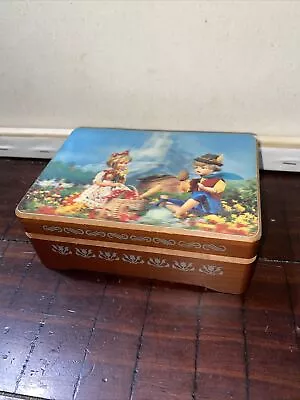 Vintage 1970's Wood Music Trinket Box Schmid Bros Japan Edelweiss • $19.99