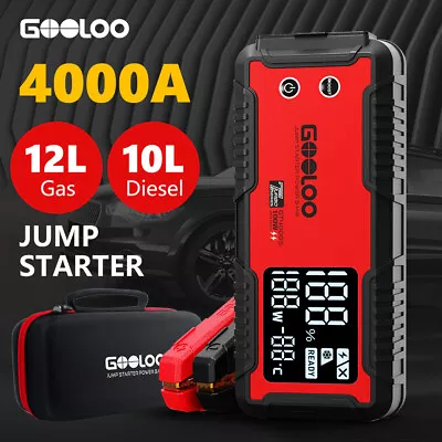 $239.99 • Buy ✅4000A GOOLOO Jump Starter Power Bank Portable Pack Car Battery Charger Booster✅