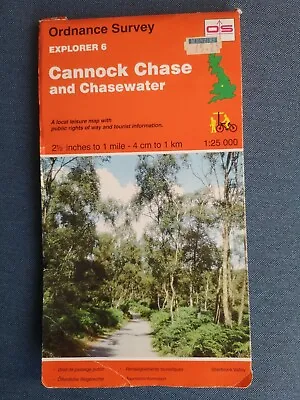 OS6 Explorer Ordnance Survey Map Cannock Chase And Chasewater 1995 Rev. VGC • £3.95