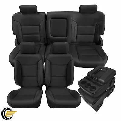 Black Seat Covers Set For 2014-2018 Chevy Silverado Crew Cab LT 15 16 17 • $199.98